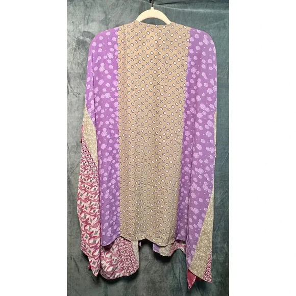 Womens Susan Graver Open Front Chiffon Kimono Tunic Floral Sz 1X Beach Vacation - Picture 4 of 7